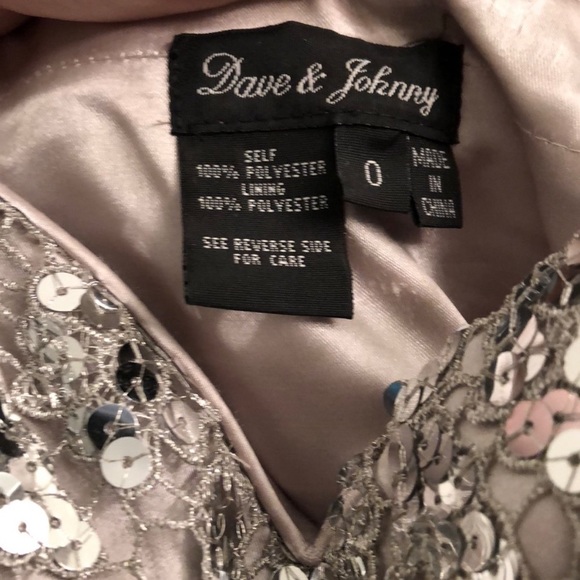 Dave & Johnny strapless homecoming party dress